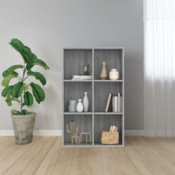Vidaxl Polica za knjige, siva sonoma hrast, 66x30x98 cm