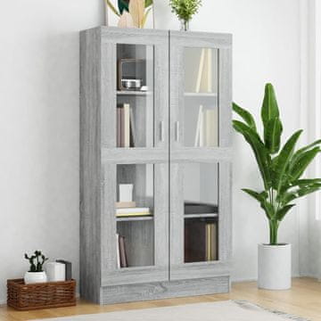 Vidaxl Vitrina, sivi hrast sonoma, 82,5 x 30,5 x 150 cm
