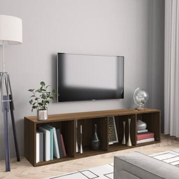 Vidaxl Polica za knjige/TV stalak smeđi hrast 143x30x36 cm