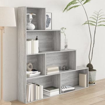 Vidaxl Polica za knjige, siva sonoma hrast, 155x24x160 cm
