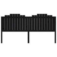 Vidaxl Uzglavlje za krevet crno 206 x 4 x 110 cm od masivne borovine