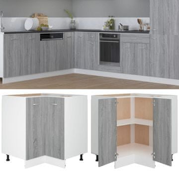 Vidaxl Kuhinjski ormarić sivi sonoma hrast 75,5x75,5x80,5 cm