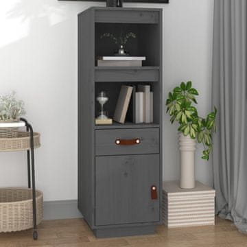 Vidaxl Ormarić sivi 34x40x108,5 cm masivni borov drvo
