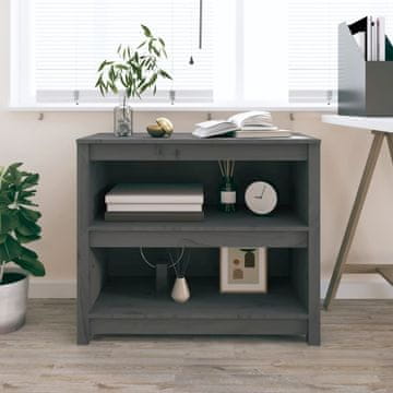 Vidaxl Biblioteka siva 80x35x68 cm masivno borovo drvo