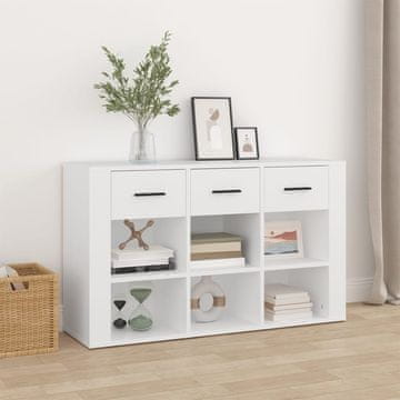 Vidaxl Komoda s ladicama, bijela, 100x30x59,5 cm, materijal na bazi drva
