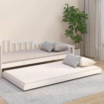 Vidaxl Okvir kreveta bez madraca bijeli 100x200 cm masivni borov drvo