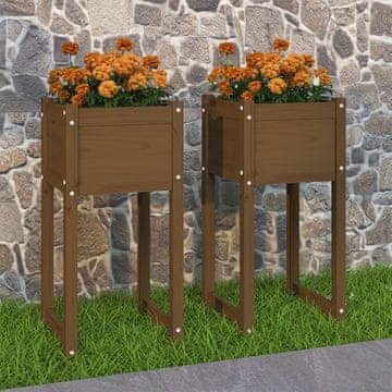 Vidaxl Žanjice 2 kom. medeno smeđe 40x40x81 cm masivno borovo drvo