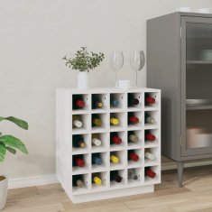 Vidaxl Vinski ormarić bijeli 55,5 x 34 x 61 cm masivni borov drvo
