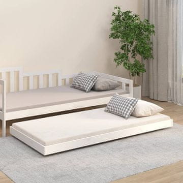 Vidaxl Okvir kreveta bez madraca bijeli 75x190 cm masivni borov drvo