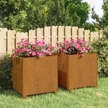 Vidaxl Žanjice na nogama, set od 2, hrđa 42x40x43 cm, corten čelik
