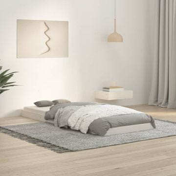 Vidaxl Okvir za krevet Bijeli 75x190 cm Mali Jednostruki Borov