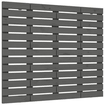 Vidaxl Zidno uzglavlje sivo 81x3x91,5 cm od masivne borovine