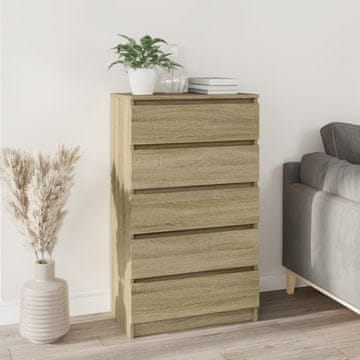 Vidaxl Komoda s ladicama, Sonoma hrast, 60x36x103 cm, Materijal na bazi drva
