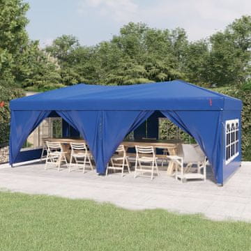 Vidaxl Sklopivi šator za zabave sa stranicama plavi 3x6 m