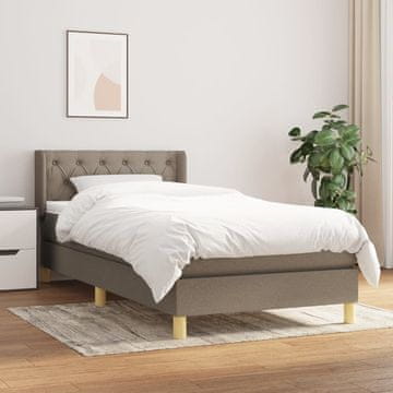 Vidaxl Krevet s oprugom i madracem, taupe tkanina, 80x200 cm