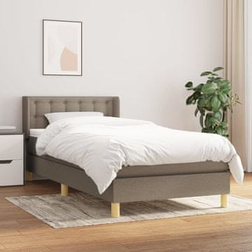 Vidaxl Krevet s oprugom i madracem, taupe tkanina, 80x200 cm