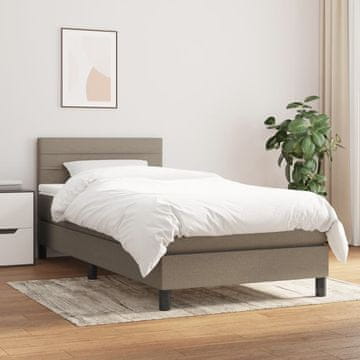 Vidaxl Krevet s oprugom i madracem, taupe tkanina, 80x200 cm