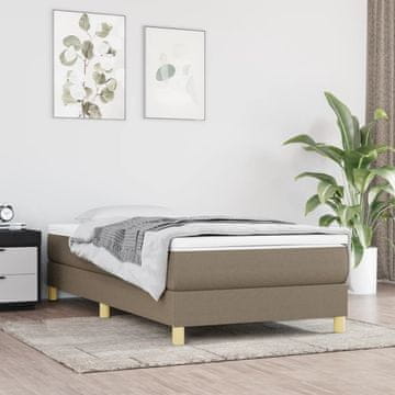 Vidaxl Krevet s oprugom i madracem, taupe tkanina, 80x200 cm