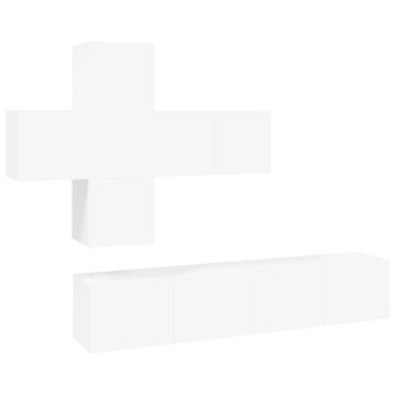 Vidaxl 7-dijelni set TV ormarića bijeli od konstruiranog drva