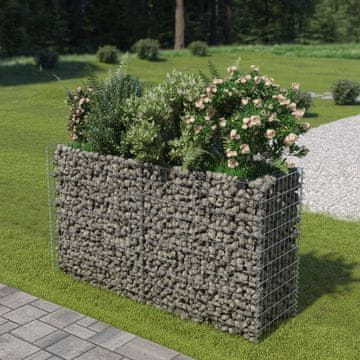 Vidaxl Podignuta gabionska posuda, pocinčani čelik, 180x50x100 cm