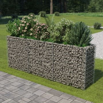 Vidaxl Podignuti gabionski lonac, pocinčani čelik, 270x50x100 cm