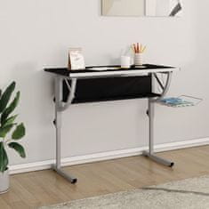 Vidaxl Radni stol za crtanje, crno-sivi, 110x53x(58-87) cm