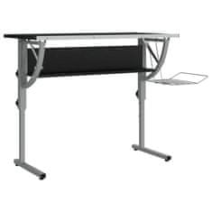 Vidaxl Radni stol za crtanje, crno-sivi, 110x53x(58-87) cm