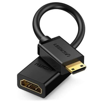 Ugreen HDMI ženski - mini HDMI muški 4K 60Hz HEC ARC 22cm crni adapter kabel
