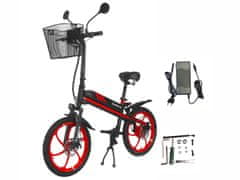 Manta MES2001L Flinstone električni bicikl/skuter, 350 W, do 20 km/h, ovjes, crno-crvena