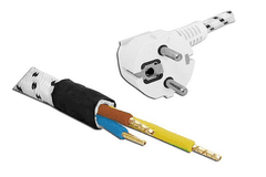 Cabletech Priključni kabel napajanja tekstila za željezo, 2x1mm2, 2m, bijelo