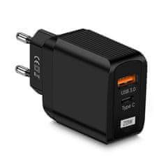 MG Dual-port punjač USB / USB-C 20W, crno