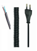 Cabletech Kabel za napajanje spiralni utikač 2 P./ slobodno 1,5m