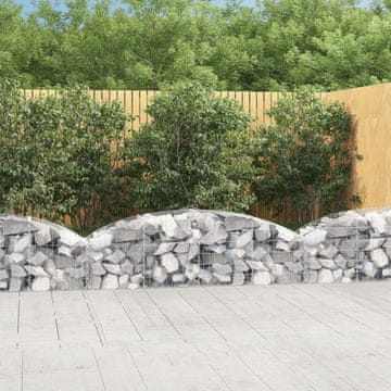 Vidaxl Lučna gabionska košara 200x50x40/60 cm pocinčano željezo