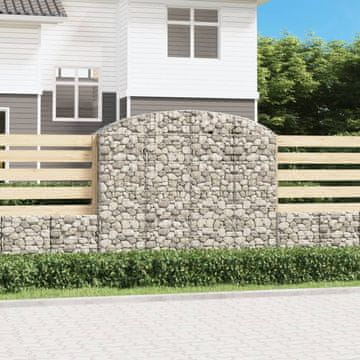 Vidaxl Lučna gabionska košara 200x50x160/180 cm pocinčano željezo