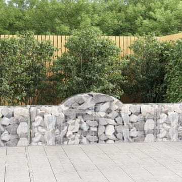 Vidaxl Lučna gabionska košara 200x30x60/80 cm pocinčano željezo