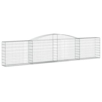 Vidaxl Gabionska košara s lukom 400 x 30 x 80/100 cm pocinčano željezo