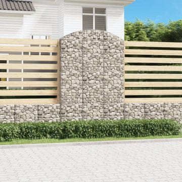 Vidaxl Lučna gabionska košara 150x50x220/240 cm pocinčano željezo