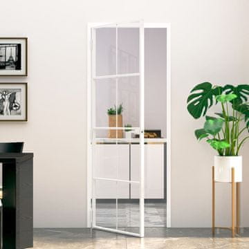 Vidaxl Unutarnja vrata, bijela, 76 x 201,5 cm, staklo i aluminij