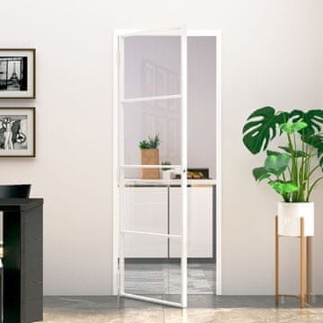 Vidaxl Unutarnja vrata, bijela, 76 x 201,5 cm, staklo i aluminij