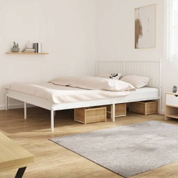 Vidaxl Metalni okvir kreveta s uzglavljem bijeli 183x213 cm
