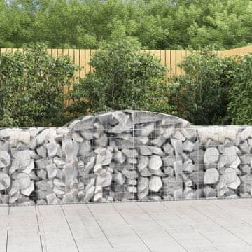 Vidaxl Lučna gabionska košara 300x50x80/100 cm pocinčano željezo