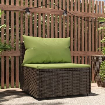Vidaxl Sofa s jastucima, smeđa, poliratan