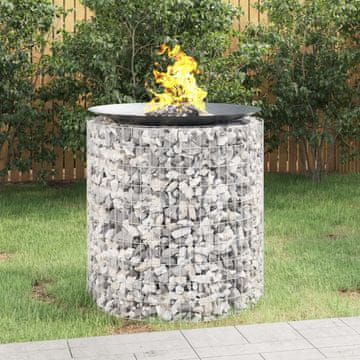 Vidaxl Gabionski kamin, Ø 100 cm, pocinčano željezo
