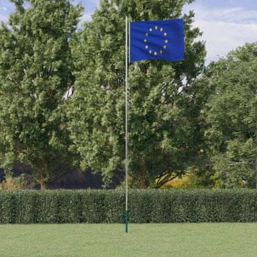 Vidaxl Zastava Europske unije s jarbolom, 6,23 m, aluminij