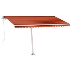 Vidaxl Samostojeća tenda ručno uvlačenje 450 x 350 cm narančasto-smeđa