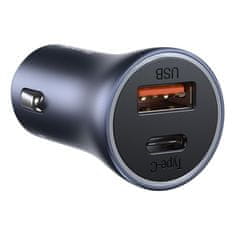 BASEUS Golden Contactor Pro auto punjač USB-C / USB 40W PD QC, siva