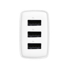 BASEUS Compact punjač 3x USB 17W, bijela