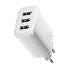 BASEUS Compact punjač 3x USB 17W, bijela