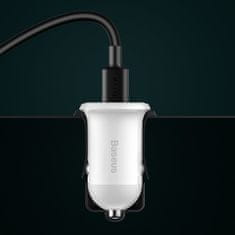 BASEUS Grain Pro auto punjač 2x USB 4.8A, bijela