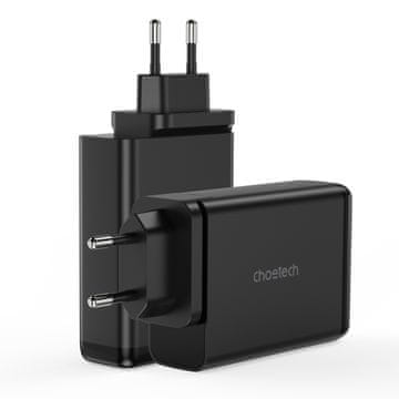 Choetech GaN punjač 2x USB-C / 2x USB 140W, crno